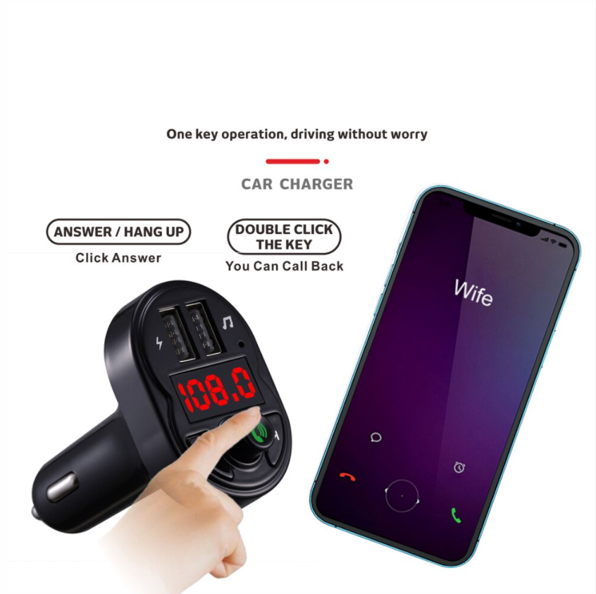 USB Charger 2 Bluetooth FM Transmitter Kit Car Bluetooth MP3 Wireless Adapter