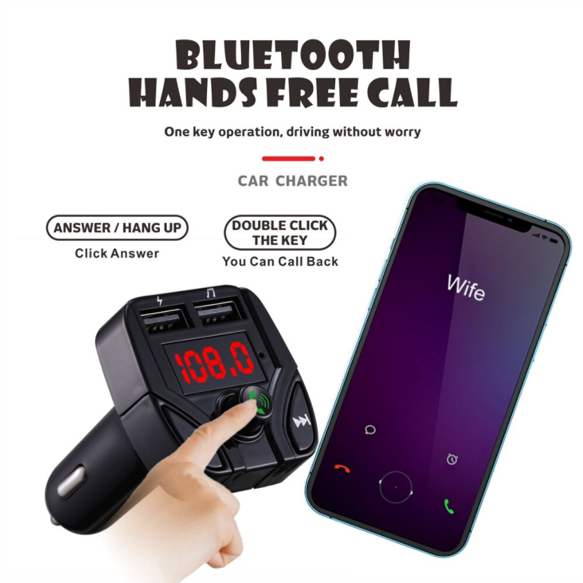 MP3 Wireless Adapter Charger Kit 2 Car Bluetooth FM Transmitter