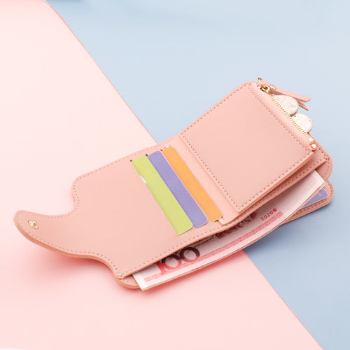 Compact Small & Cute Bi-Fold Wallet Coin Wallet For Women
