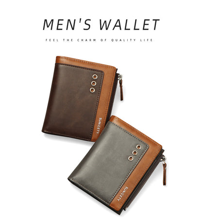 Timeless Men's Bifold Wallet Color Brown Black Grey