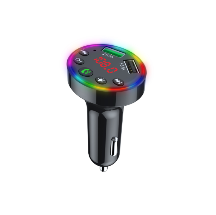 Multi Colored LED Radio MP3 Bluetooth Adapter Car Kit 1 Charger 2 Transmitter
