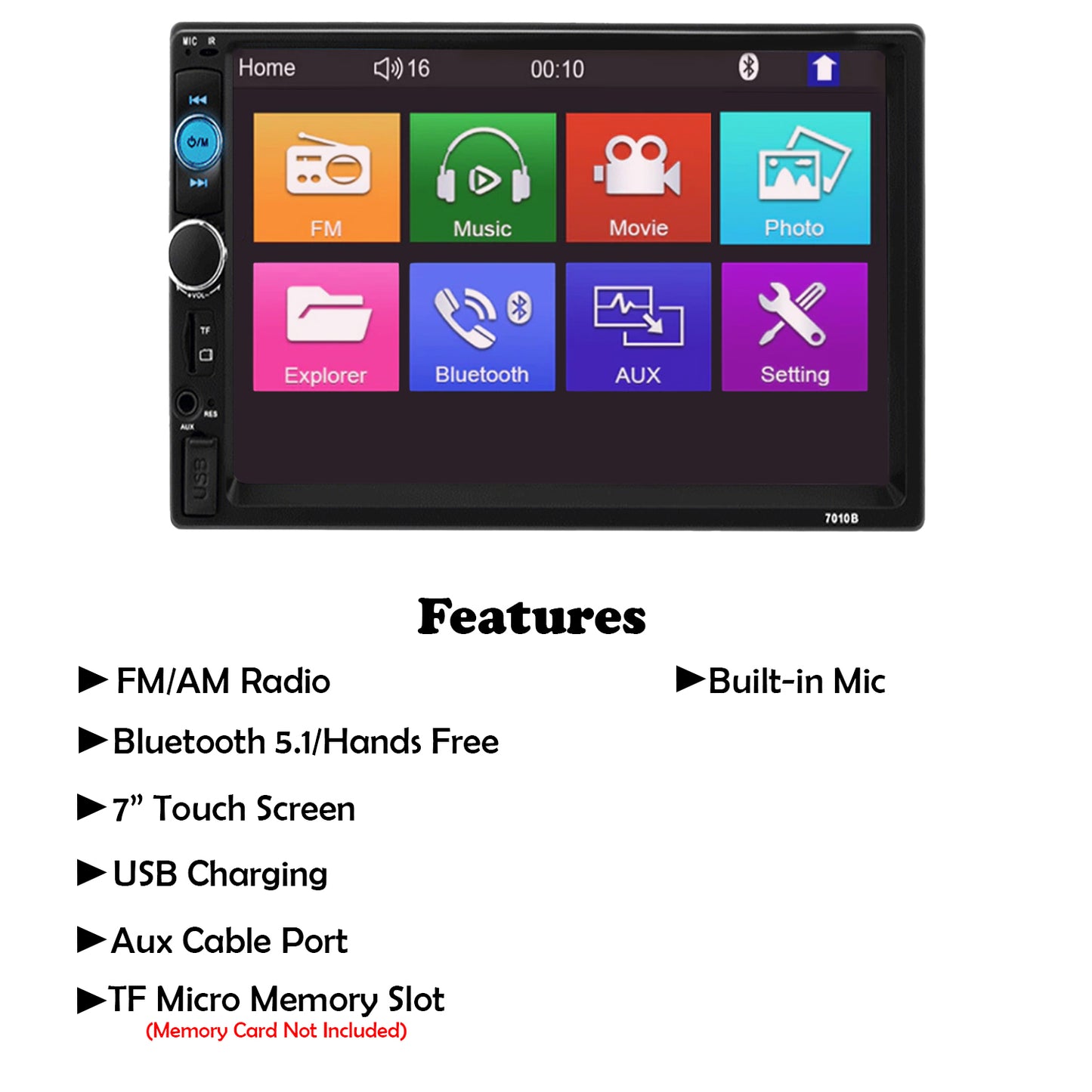 7" Inch touch screen stereo 