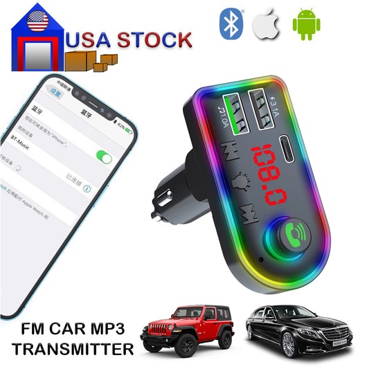 Wireless Bluetooth FM Transmitter Radio MP3 Car Kit with Charger 2
