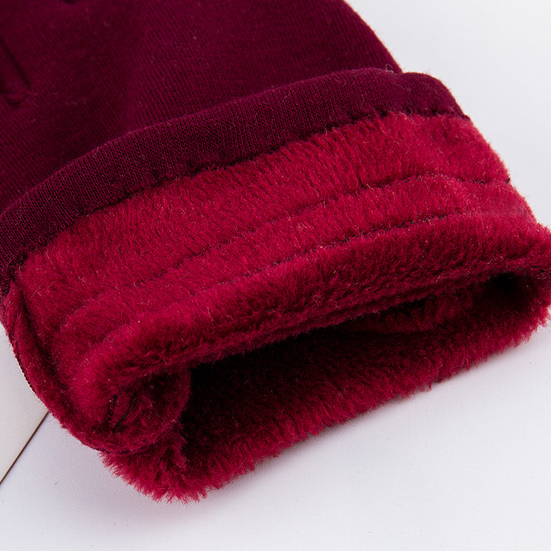 Burgundy winter gloves soft lining  