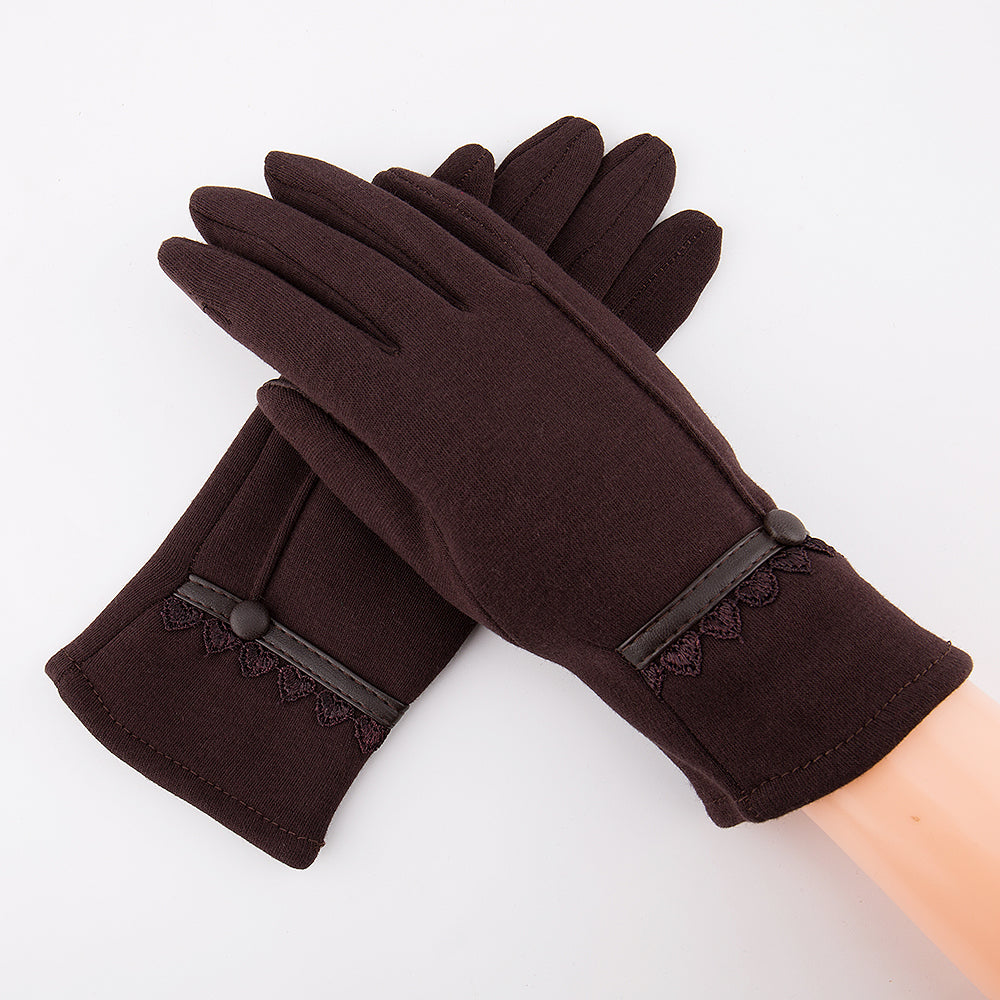 Brown color winter gloves for women