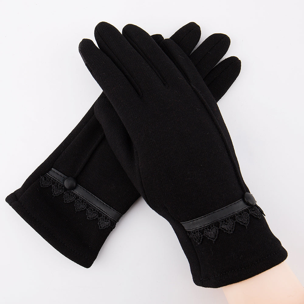 Black color winter glove for women 